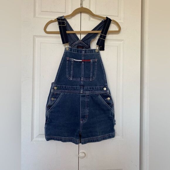Y2K/ 90s Beyonce Tyra Banks Tommy Hilfiger Jean Overalls - Picture 1 of 11